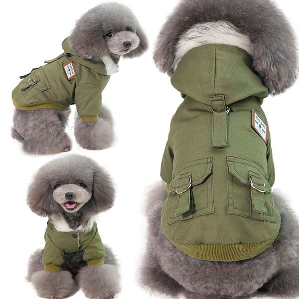 

winter clothes faux fur collar dog coat for small warm windproof fleece lined puppy jacket