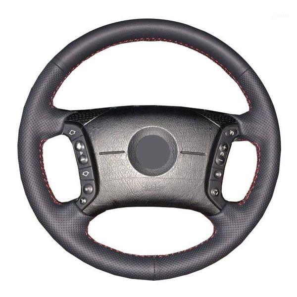 

diy genuine leather car steering wheel cover for e46 318i 325i e39 e53 x5 / protect steering-wheel1