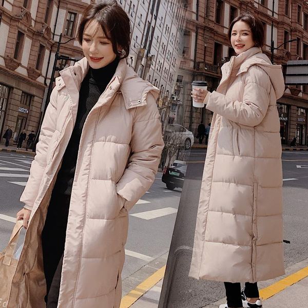 

down jacket down jacket women's winter 2020 new loose coat thick and super long knee woman undefined, Black