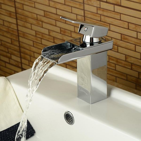

langyo bathroom faucet brass chromed single handle single hole waterfall basin tap lt 501 bbyxfs xmhyard