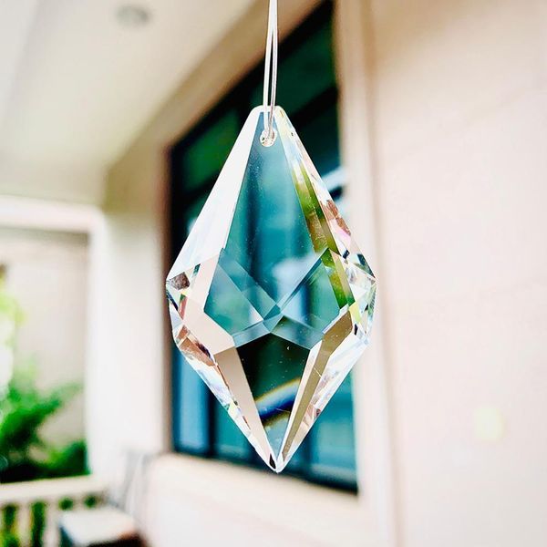 

2 5pcs 50mm clear diamond crystal prisms sun catcher sparkle rainbow of colors chandelier ceiling lamp lighting pendant diy h jlldln