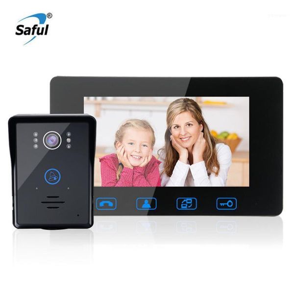 

video door phones saful 7"tft lcd phone intercom waterproof doorbell system disturb handshome security night vision1