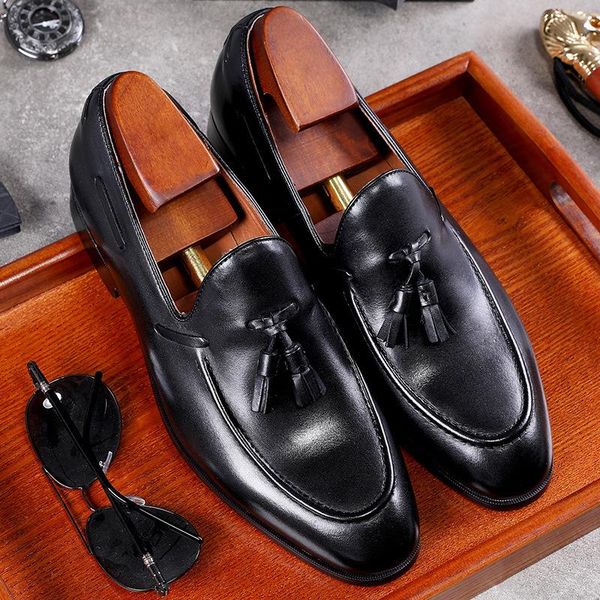 

dress shoes men's leisure lefu simple fashion leather business, Black