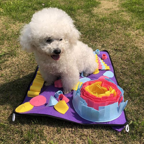 

safety snuffle mat pet dog feeding mat, durable interactive dog toys encourages natural foraging skills for small large puppy