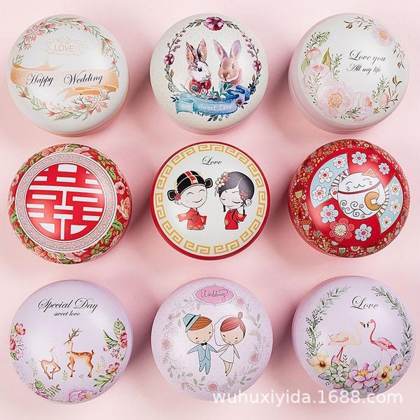 

gift wrap large round macaroon drum tin candy box wedding packaging iron1