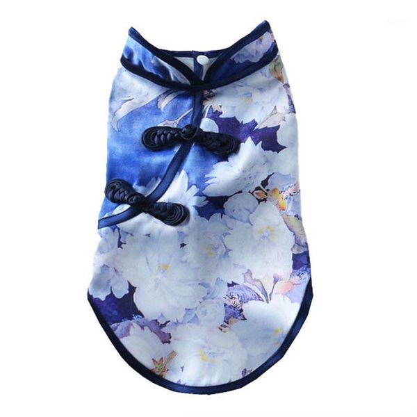 

small dogs clothes silk dog cheongsam costume chihuahua yorkshire clothing for small medium dogs chinese style cat dog tang suit1