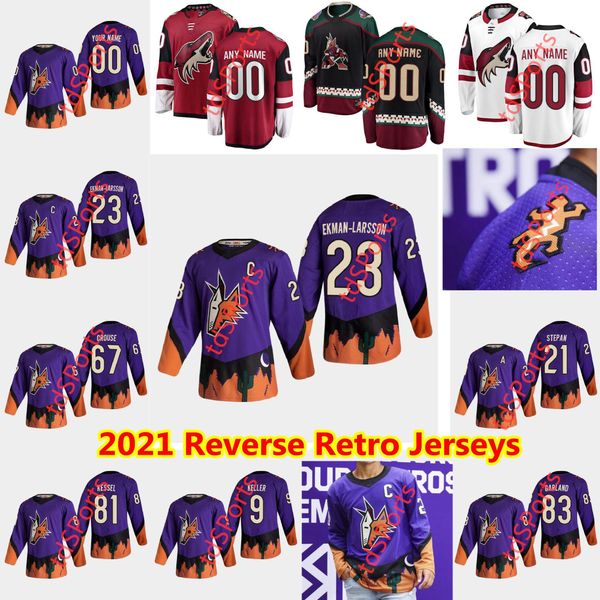 

arizona coyotes 2021 reverse retro hockey jerseys 21 derek stepan jersey nick schmaltz michael grabner barrett hayton brad richardson custom, Black;red