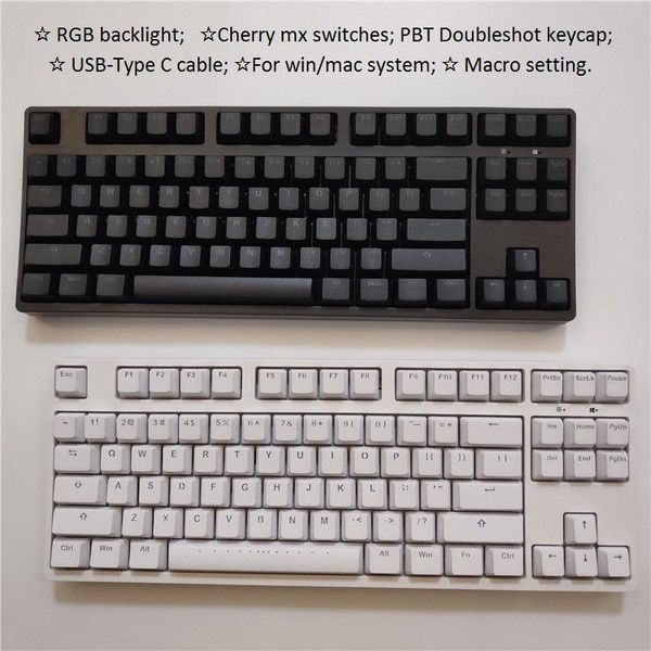 

keyboards ganss 87 rgb mechanical keyboard tkl game cherry mx switches pbt keycap