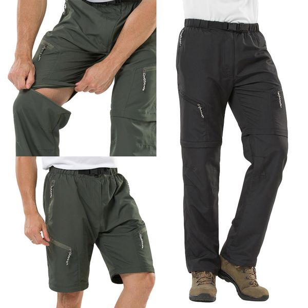 

brand men hip hop harem joggers fashion men's outdoor sports casual long removable quick drying pants z314, Black