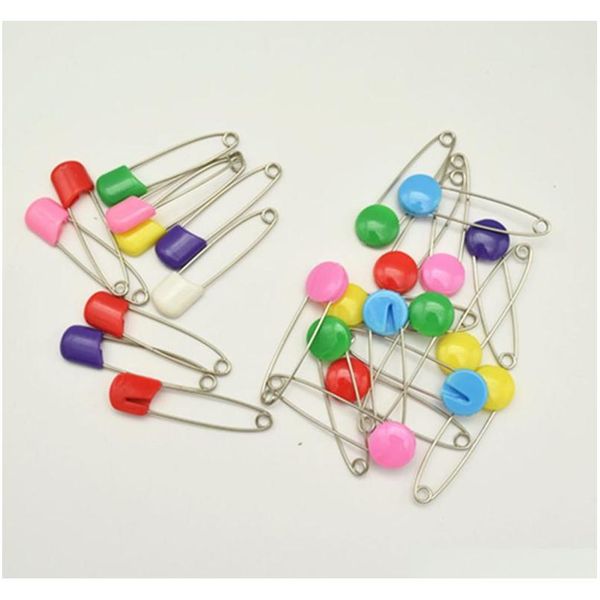 

100pcs mixed color baby diaper pins w/colorful braad lollipop and fruit plastic safety head wholesale lot px5gn ucfbc, Silver