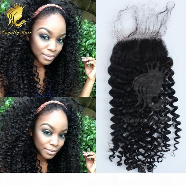 

malaysian kinky curly lace closure with bleached knots middle 3 part natural black human hair lace closure, Black;brown