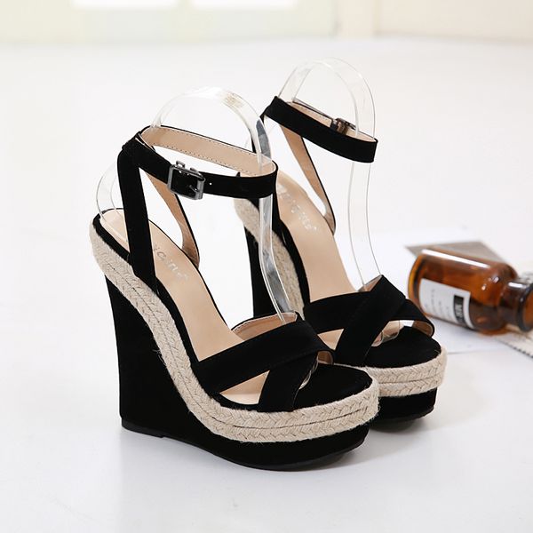 

2021 new female fashions sandals leisure belts wedges heels two shoes l5xc, Black