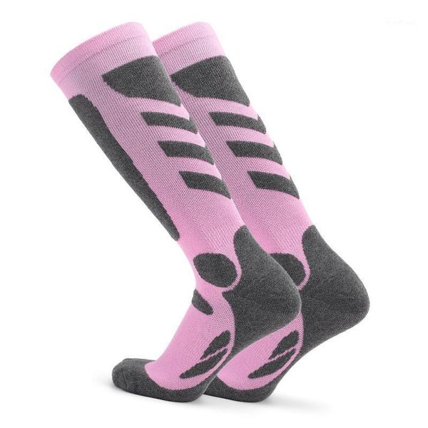 

lixada 2pairs women's professional ski socks thick knit winter athletic stockings breathable ski marathon anti-skid warm socks1, Black