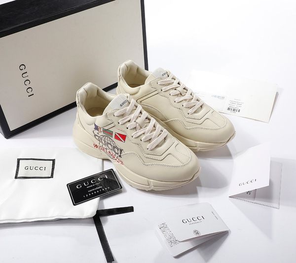 

designer womens sneakers luxury apricot flag letters printing round head flat heel with box size 35-44, Black