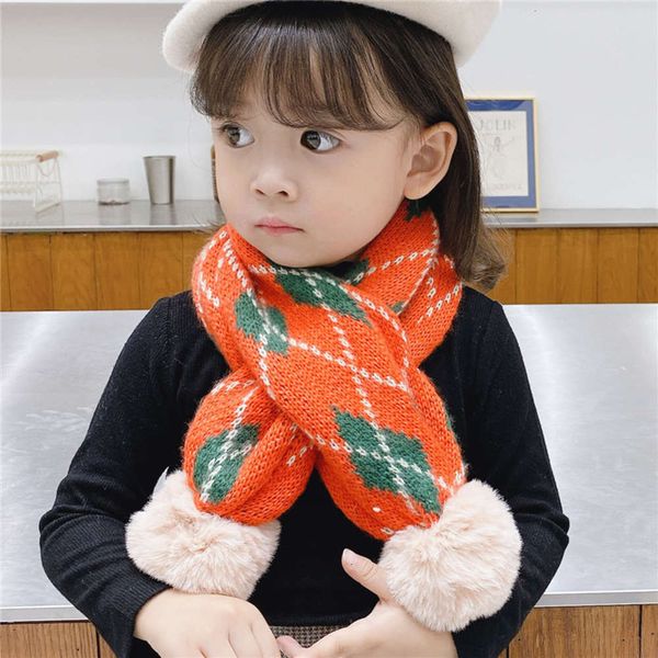 

winter woolen new for boys and girls diamond plaid love baby knitting scarf, Red;brown