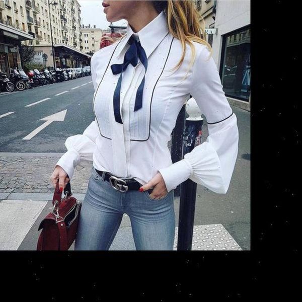 

2021 new autumn fashion gentle womens ladies loose shirt blouse lady casual long sleeve shirt plus size, White