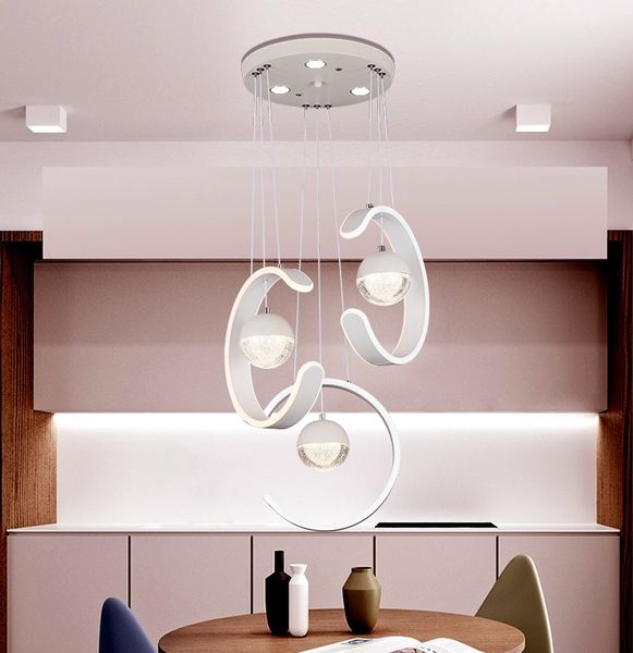 LED Modern Yemek Odası Avize Aydınlatma Alüminyum Ferforje Silikon Kristal Avize Yatak Odası Ev Oturma Odası Sarkıt