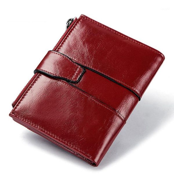 

wallets helie women smart wallet genuine leather cute girls 2021 purse money bag1, Red;black