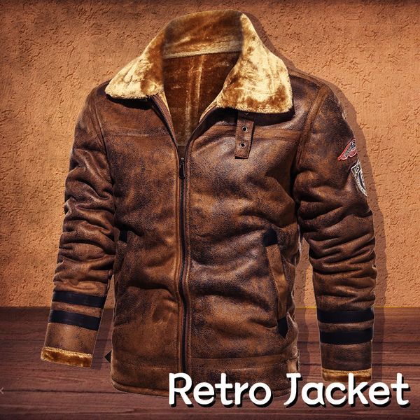 

mens jacket winter suede leather jacket men velvet super warm coat outwear fur lined vintage motorcycle jacket plus size 4xl 201111, Black;brown