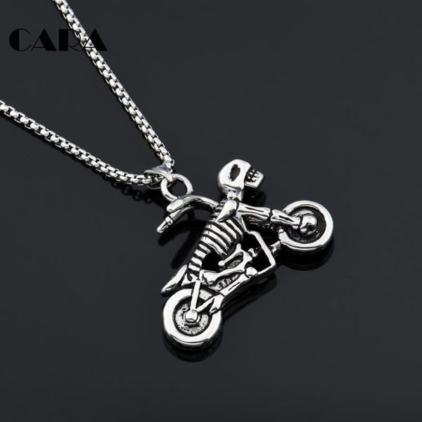 

pendant necklaces gothic indians head men's necklace 316l stainless steel jewelry tribe motorbiker chief skull necklace, cagf0137, Silver