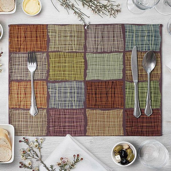 

colorful geometric lattice placemat fabric coaster table decoration mat kitchen manteles individuales onderzetter colorful geometric wmtvuw