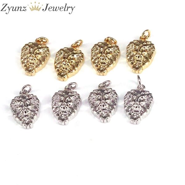 

10pcs, pendant, leo zodiac sign, charm, gold plated lion head q1209, Bronze;silver