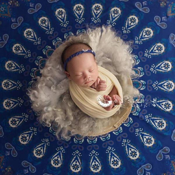 

caps & hats born pography props national style print blanket baby girl boy family picture po shoot posing fabric backdrop foto prop, Yellow