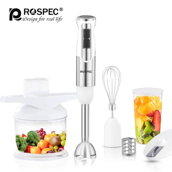 

rospec 10 in 1 electric handheld blender multi-function stand mixer vegetable meat grinder 700ml chopper whisk egg beater