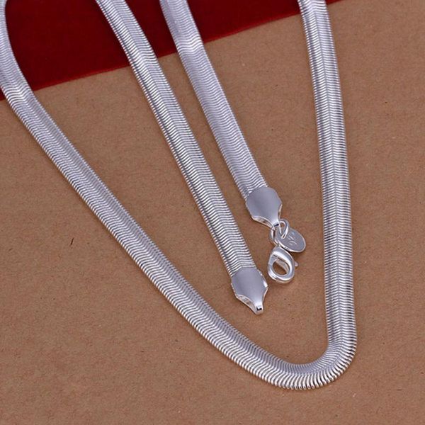 

chains 6mm 16-24inch soft snake bone chain necklace plating silver simple style brand fashion jewelry for men elegant women