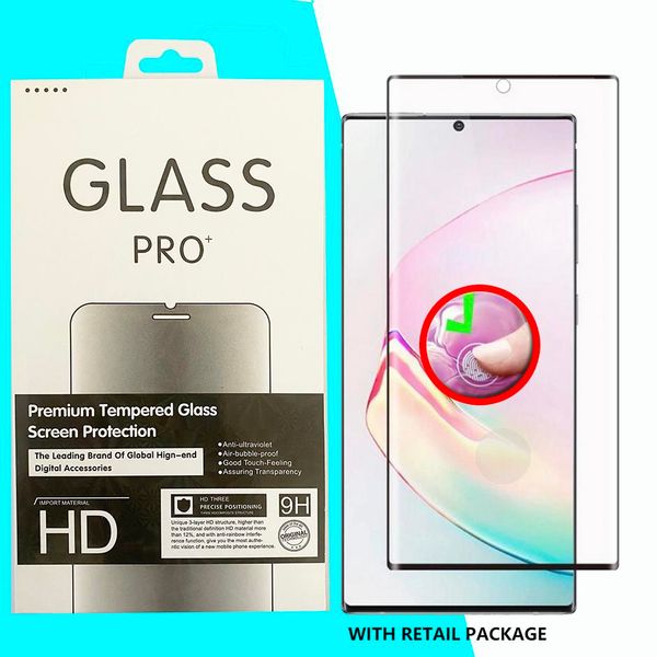 

3d curved edge full cover tempered glass protector in retail box for samsung galaxy s21 s20 note20 s10 plus ultra s8 s9 note8 note9