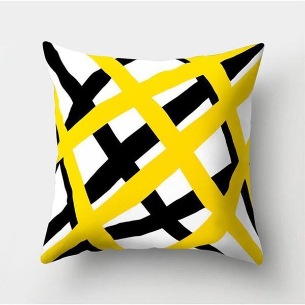 

new soft yellow geometric simple peach suede pillowcase home sofa bedding room decoration nordic throw cushion cover 45 * 45cm1