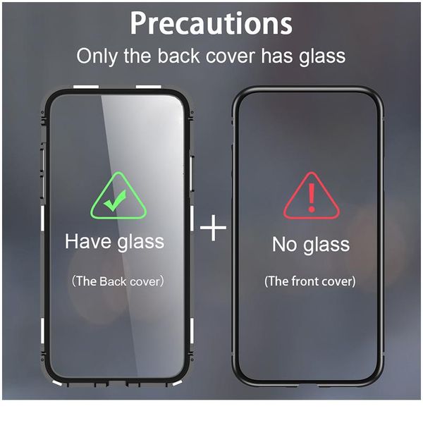

metal magnetic adsorption glass case for huawei honor 9x 10x 8x 10 p40 p30 p20 lite mate 30 20 pro wmtmcu