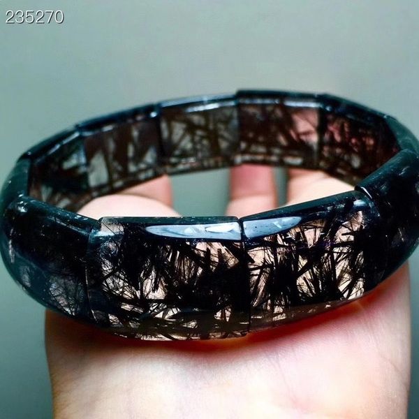 

natural black genuine rutilated quartz 21.7x18x7mm female bracelet of light man rectangle rich beads jewelry aaaaaaaaaaa 6ymm