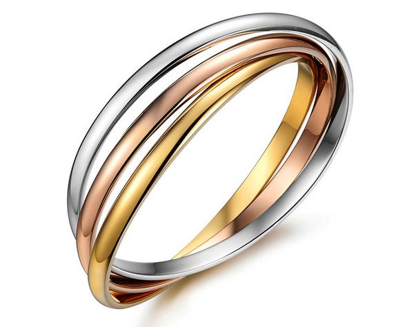 Роскошный дизайн Titanium Steel Love Jewelry Jewelry Tricolor Ladies Bracle