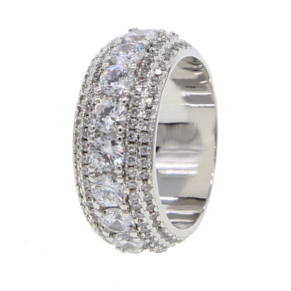 

new hip hop ring size #7-10 silver color sparking bling usa men boy iced out engagement rings for men, Slivery;golden