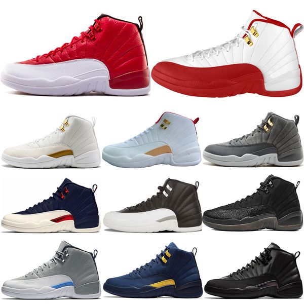 

12 12s men basketball shoes game royal fiba french blue gym red cherry playoffs dark grey sport s