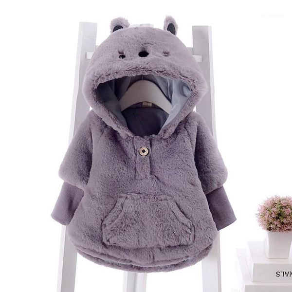 

jackets toddler kids baby hooded coat clothes girls boys bear ear solid thick warm outwear outerwear #10181, Blue;gray