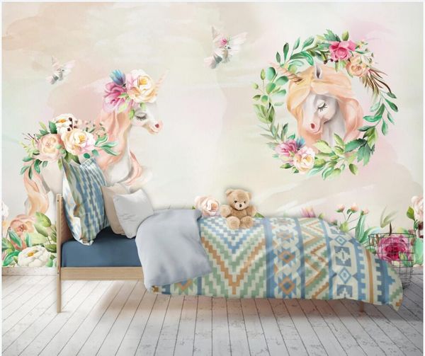 

3d wallpaper custom p mural on the wall cute child pony flowers living room home decor 3d wall murals wallpaper for walls 3 d
