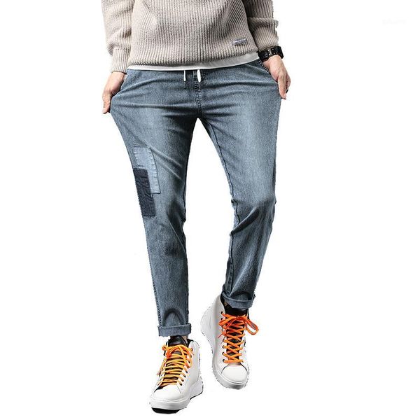 

autumn harem pants 2020 new men's casual slim small feet wide leg jeans korean trend hip hop large size casual pants1, Black