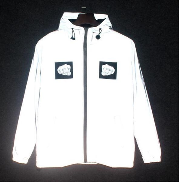 

xingdeng 2020 new spring autumn fashion casual cartoon zipper coats windbreaker 3m reflective jacket size s-2xl, Black;brown