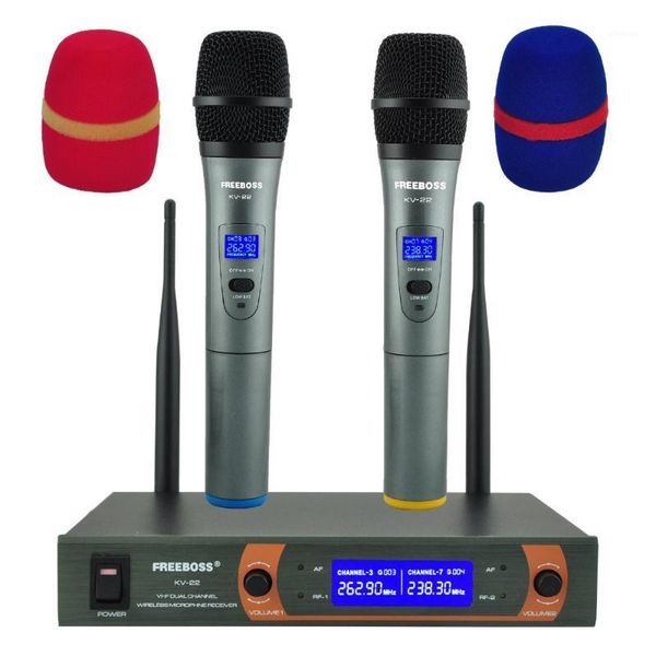 

microphones oss kv-22 vhf 2 handheld wireless microphone dynamic family party mixed output microphone1
