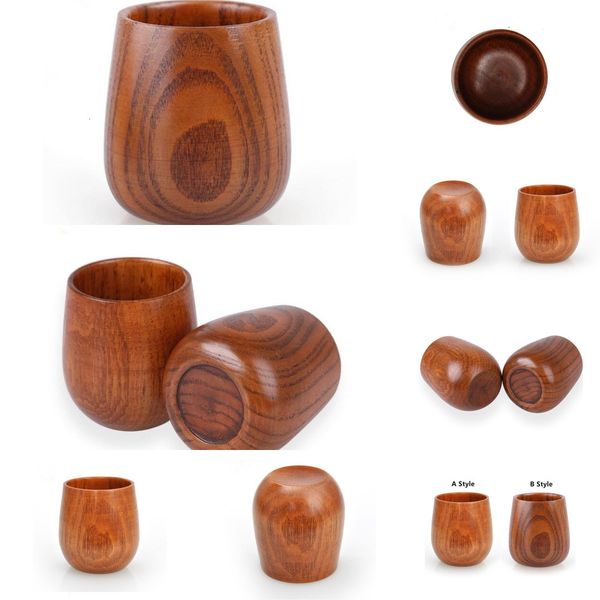 

retro chinese style handmade natural wooden tea cup creative home wood coffee cups drinkware kitchen accessories 2 ncbe5