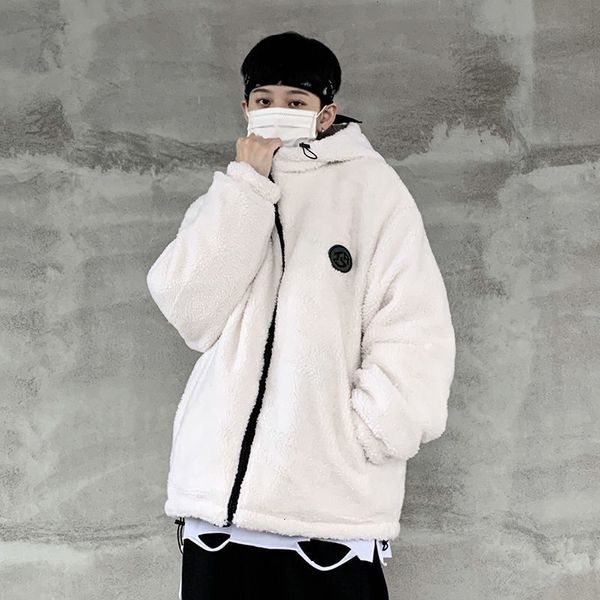 

2021 new double face parka men warm winter fashion coat woman thicken zipper streetwear clothing k7yw, Black