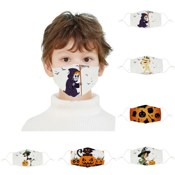 

mask washable halloween anti dust printed cotton pumpkin spider festive party masks fashion outdoor face masks for kids qobl