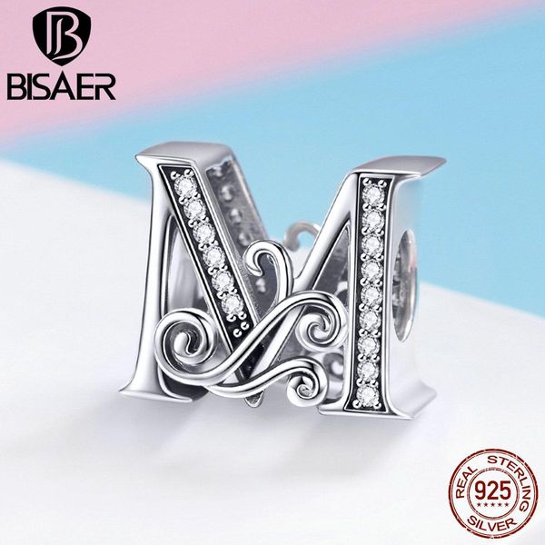 

save money 11.11 sale bisaer 925 sterling silver letter a to z alphabet shape beads charms fit for bracelets jewelry sqcwcj