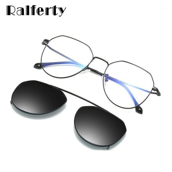 

sunglasses ralferty ultra-light prescription myopia ladies women polarized clip on glasses frame polar optics 2 in 1 z171971, White;black