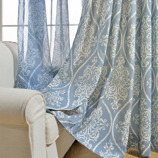 

curtain & drapes modern fine blue boy for living room simple polyester cotton printing curtains bedroom and