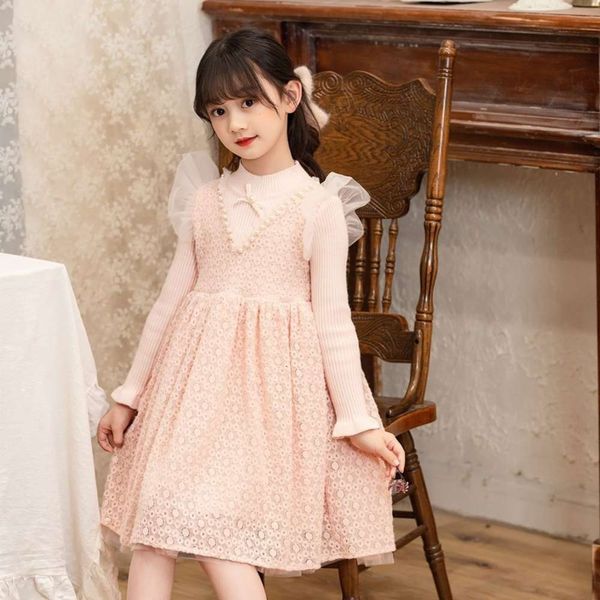 

temperament lady girl lace mh pearl bow sweet princs drs, Red;yellow