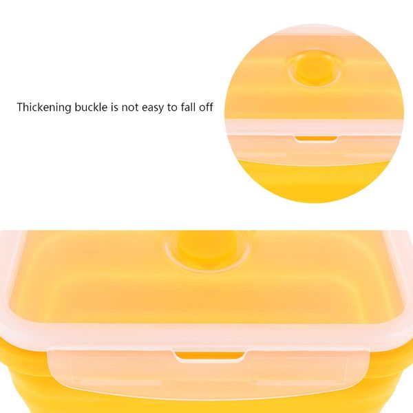 

portable 750ml rectangle silicone scalable folding lunchbox bento box with thickening card buckle for 40 230 degrees wmtvjd bdesybag