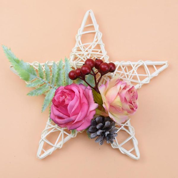 

10 15 20cm rattan star frame artificial flowers wreaths christmas decoration for home diy handmade door hanging wedding wall wmtasc
